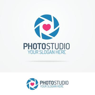 Photography logo set with colorful photo camera color style. Vector Illustration