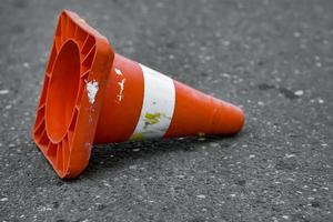 fallen column road markings close-up photo