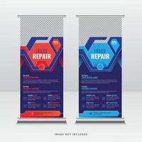 House Repair Roll Up Banner. Roll Up Banner Template For Real Estate, Business, Building, Exhibition, Fair, Show. Abstract Creative Art.