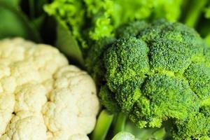 Close up of fresh broccoli and cauliflower photo