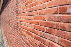 perspective photo of brown brick wall