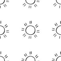 Seamless pattern with sun icons. Doodle sun icons on white background. Doodle summer icons. Summer seamless pattern. Vacation vector pattern