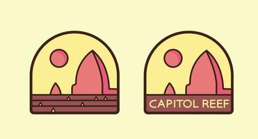 Simple vector illustration of Capitol Reef National Park in mono line style for emblems, patches, t-shirts, etc.