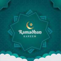 Realistic Ramadhan Greeting Card Template vector