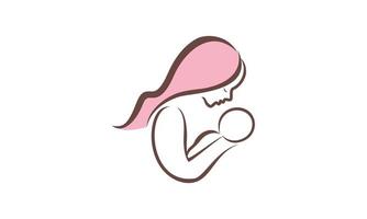 Mother with her baby, mother's day logo vector