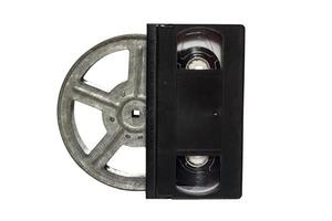 reel of film on white background photo