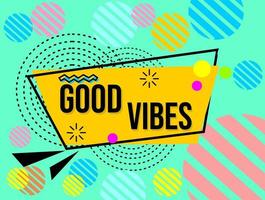 yellow banner in a cheerful and colorful design with good vibes text. suitable for posters, banners vector