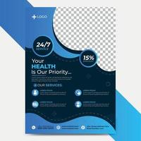 Modern medical health business flyer design a4 vector template