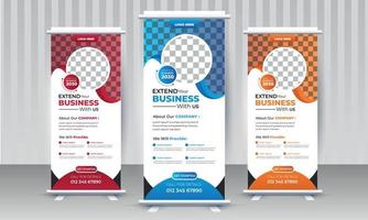 Corporate business standee rollup banner design vector template