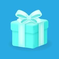caja diseño realista cajas de regalo azul 3d con cinta sobre fondo azul, representación 3d de caja para vacaciones, sorpresa, para aplicación web, ilustración vectorial vector