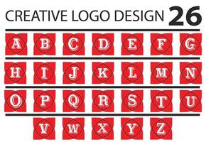 paquete de plantilla de diseño de icono y logotipo nuevo de letras de la a a la z vector