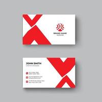 Elegant corporate red colour business card design template vector