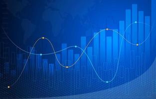 Background media blue image with stock market investment trading, candle stick graph chart, trend of graph, Bullish point, soft and blur, illustration. photo