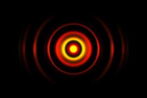 Red digital sound wave or circle signal, abstract background