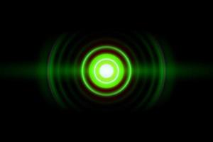 anillo verde abstracto con fondo oscilante de ondas sonoras foto