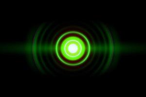 Abstract green ring with sound waves oscillating background photo