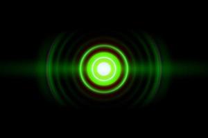 Abstract green ring with sound waves oscillating background photo