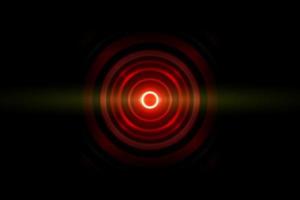 Red digital sound wave or circle signal, abstract background photo