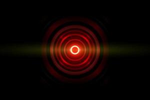 Red digital sound wave or circle signal, abstract background photo