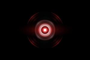 Red digital sound wave or circle signal, abstract background photo