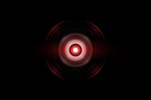 Red digital sound wave or circle signal, abstract background photo