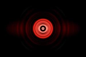 Red digital sound wave or circle signal, abstract background photo