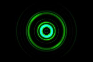 Abstract green ring with sound waves oscillating background photo