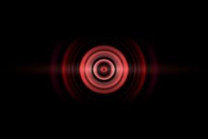 Red digital sound wave or circle signal, abstract background photo