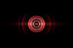 Red digital sound wave or circle signal, abstract background photo