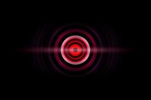 Red digital sound wave or circle signal, abstract background photo