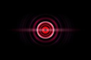 Red digital sound wave or circle signal, abstract background photo