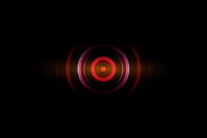 Abstract circle with sound waves oscillating, technology background photo