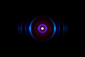 círculo abstracto con ondas sonoras oscilantes, fondo tecnológico foto