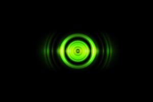 Abstract circle with sound waves oscillating, technology background photo