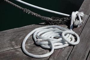 SAUSALITO, CALIFORNIA, USA, 2011. Coil of rope at the jetty in Sausalito, photo