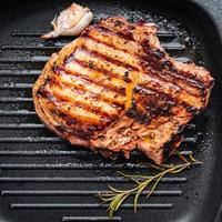 meat steak grill pork fried beef healthy food fresh meal photo