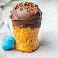 chocolate easter cake pastry treat easter kulich holiday homemade dessert food copy space