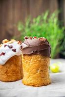 chocolate easter cake pastry treat easter kulich holiday homemade dessert food copy space food background photo
