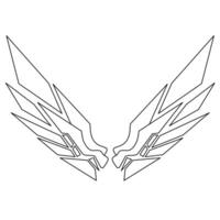 Wing ornament line art vector design