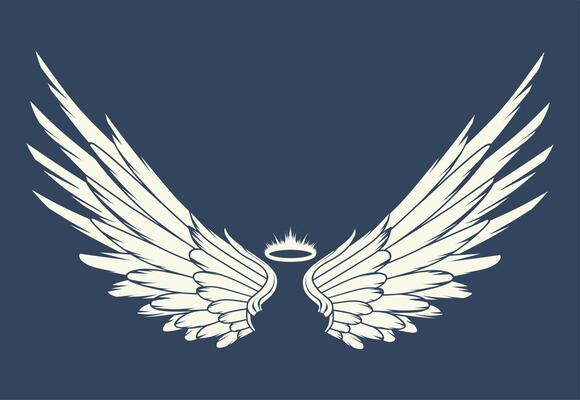 Authentic angel wings logo icon vector design