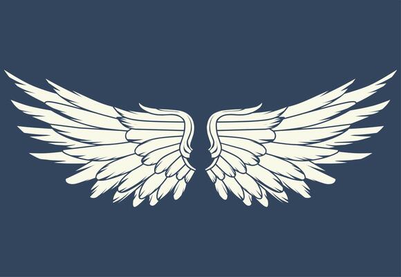 Vector logo icon white angel wings