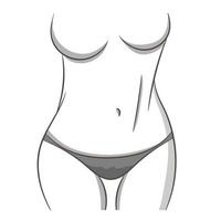 Fitness, diet and healthy eating concept. Woman after diet, fitness or liposuction. vector