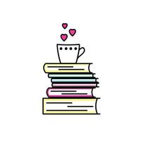 Book love icon. Colored vector isolated, linear sign.