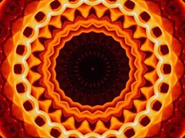 Unique abstract background. Orange flames kaleidoscope pattern. Free Photo