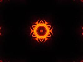 Unique abstract background. Orange flames kaleidoscope pattern. Free Photo