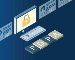 Personal Data Protection Act or PDPA to protect PII data vector