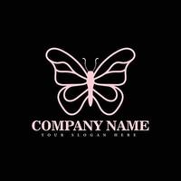 Butterfly pink logo design template Premium Vector