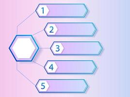 Infographic vector chart. Hexagonal infographics with steps and milestones. Infographic illustration with options.