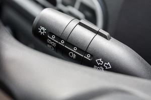 Car interior with light switch photo