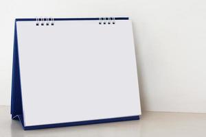 Blank paper desk spiral calendar photo